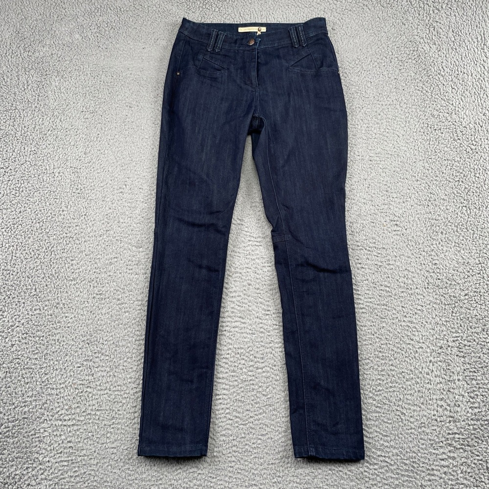 Leifsdottir Jeans Womens 26 Blue Slim Ankle Zip Dark Wash Denim Pants Compass